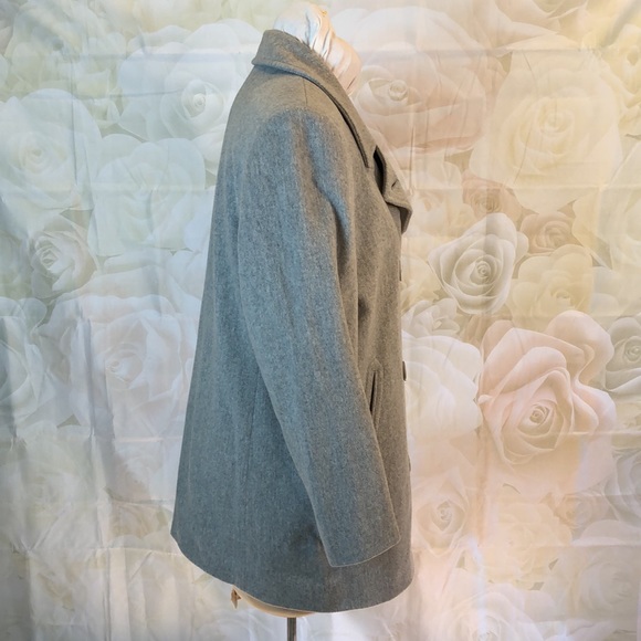 LL Bean gray wool/cashmere blend pea coat size P12 - Picture 2 of 10